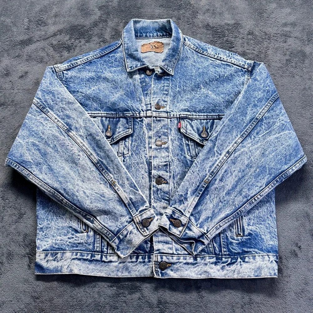 Vintage 80s Levis Type 3 Jacket 70507 0229 Mens Large Acid Wash USA Made Trucker